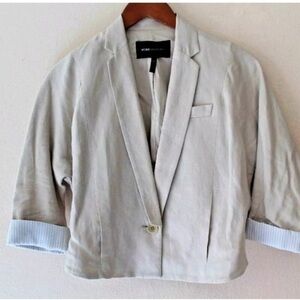 BCBGMaxAzria Brody cropped linen blazer